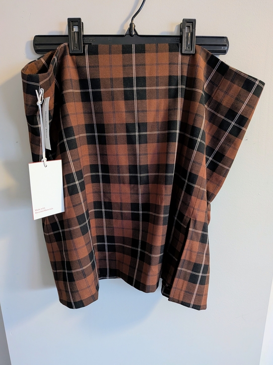 Sunday Best Dresses & Skirts - Aritzia Plaid Mini Skirt in Black and Cognac